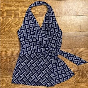 Gorgeous navy & white dressy halter top NWT! 🔥🔥